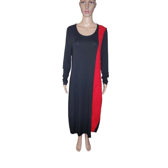 Alembika Hermes Momo lagenlook artsy stripe jersey knit midi dress